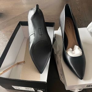 Alfani black leather heels.  Size 10. New with box